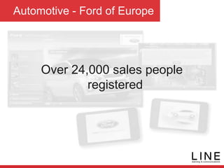 Automotive - Ford of Europe
Over 24,000 sales people
registered
 