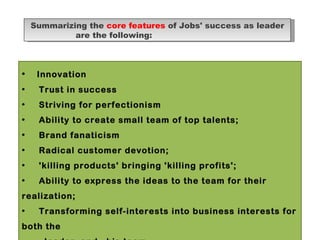 Steve Jobs leadership | PPT | Business Administration | Business