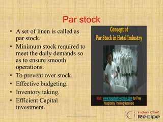 Stock Rotation Linen LINEN OPERATION IN HOUSE KEEPING | PPTX