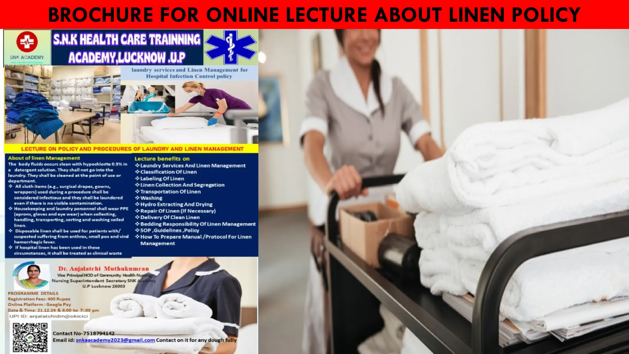 BROCHURE FOR ONLINE LECTURE ABOUT LINEN POLICY
 