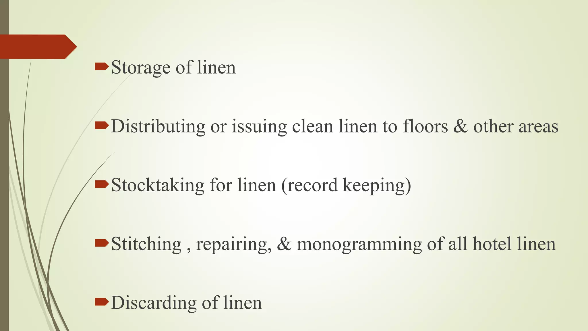 Linen room operations lec 1 PPT