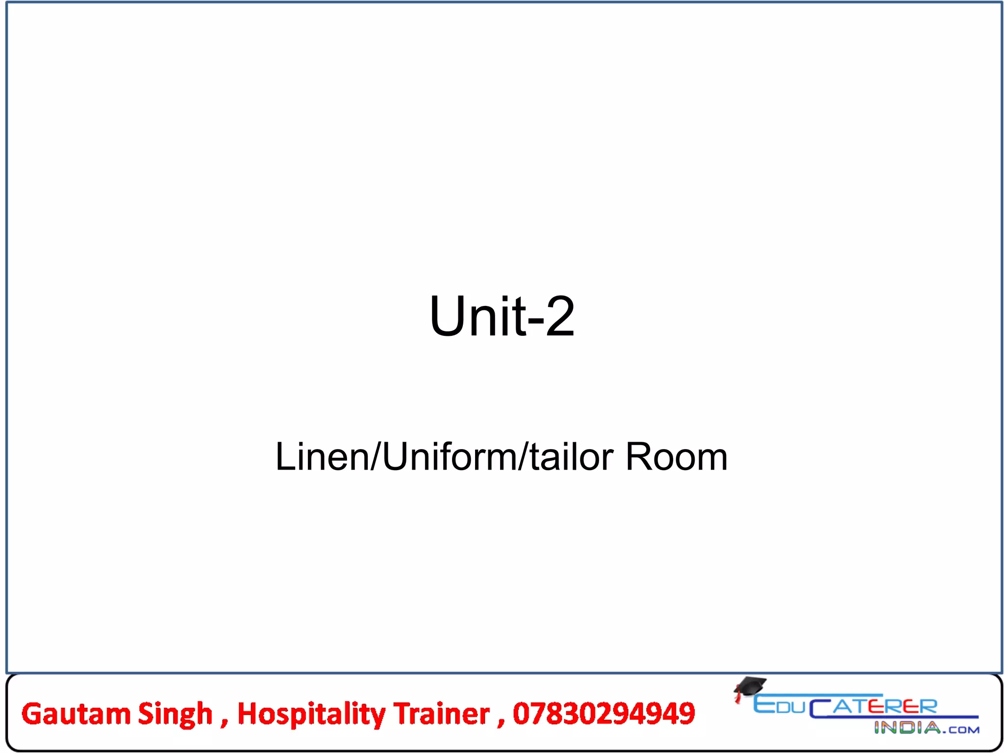 Linen uniform tailor room PPT