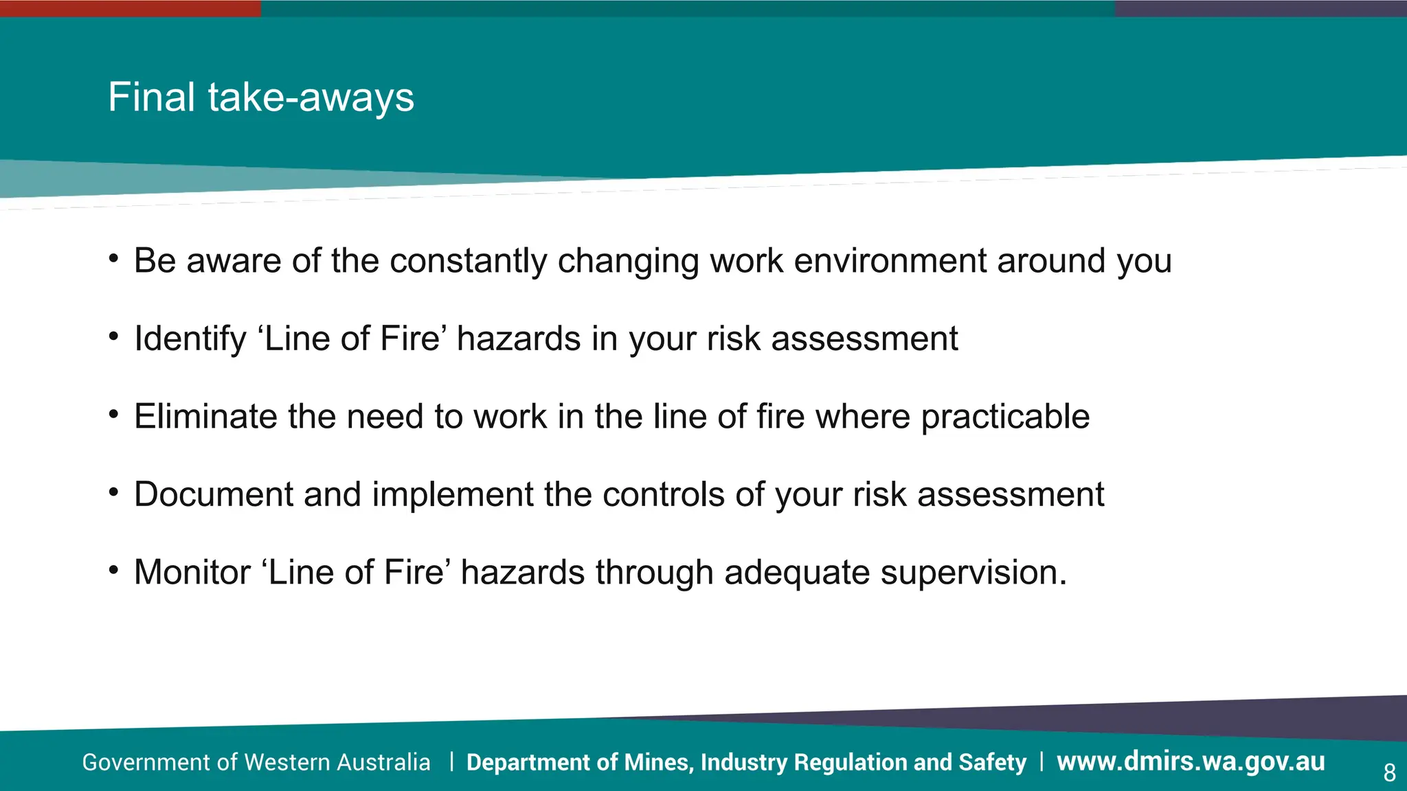 Line of fire hazard recognition ppt dmp pptx
