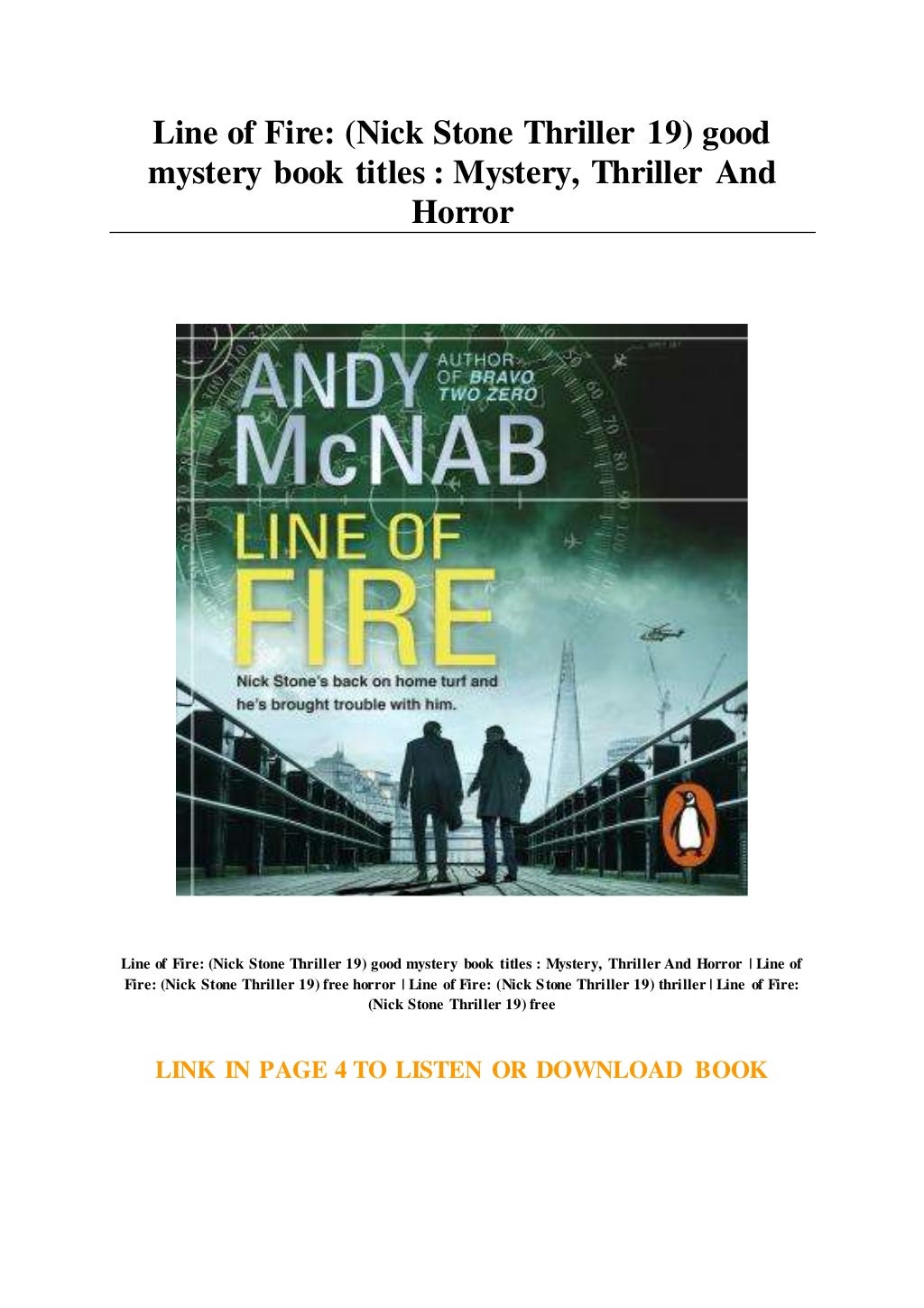 Line of Fire (Nick Stone Thriller 19) good mystery book