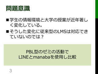 Line Or Manaba 授業外活動における情報共有ツールの選択を考える 公開配布用