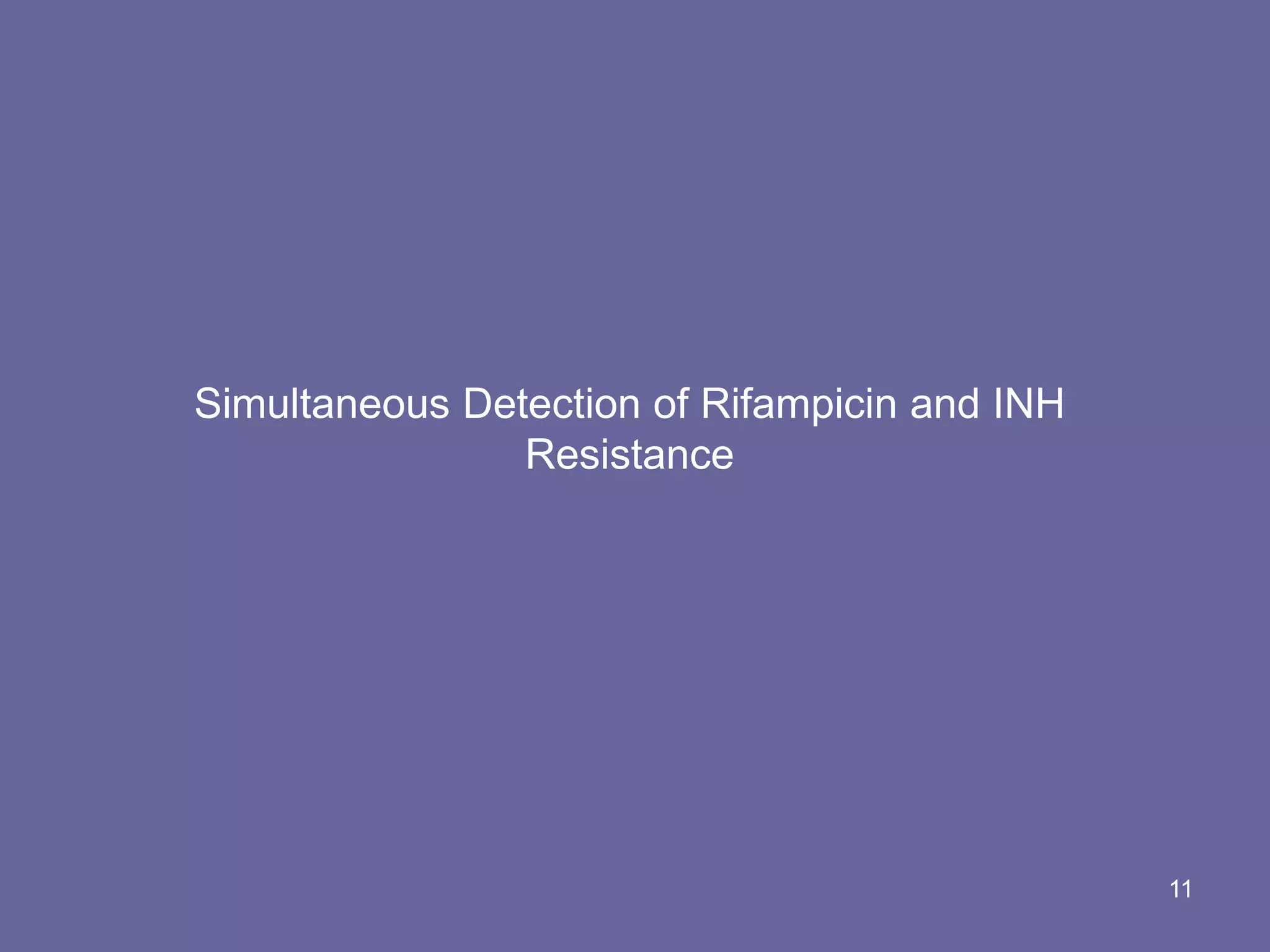 11
Simultaneous Detection of Rifampicin and INH
Resistance