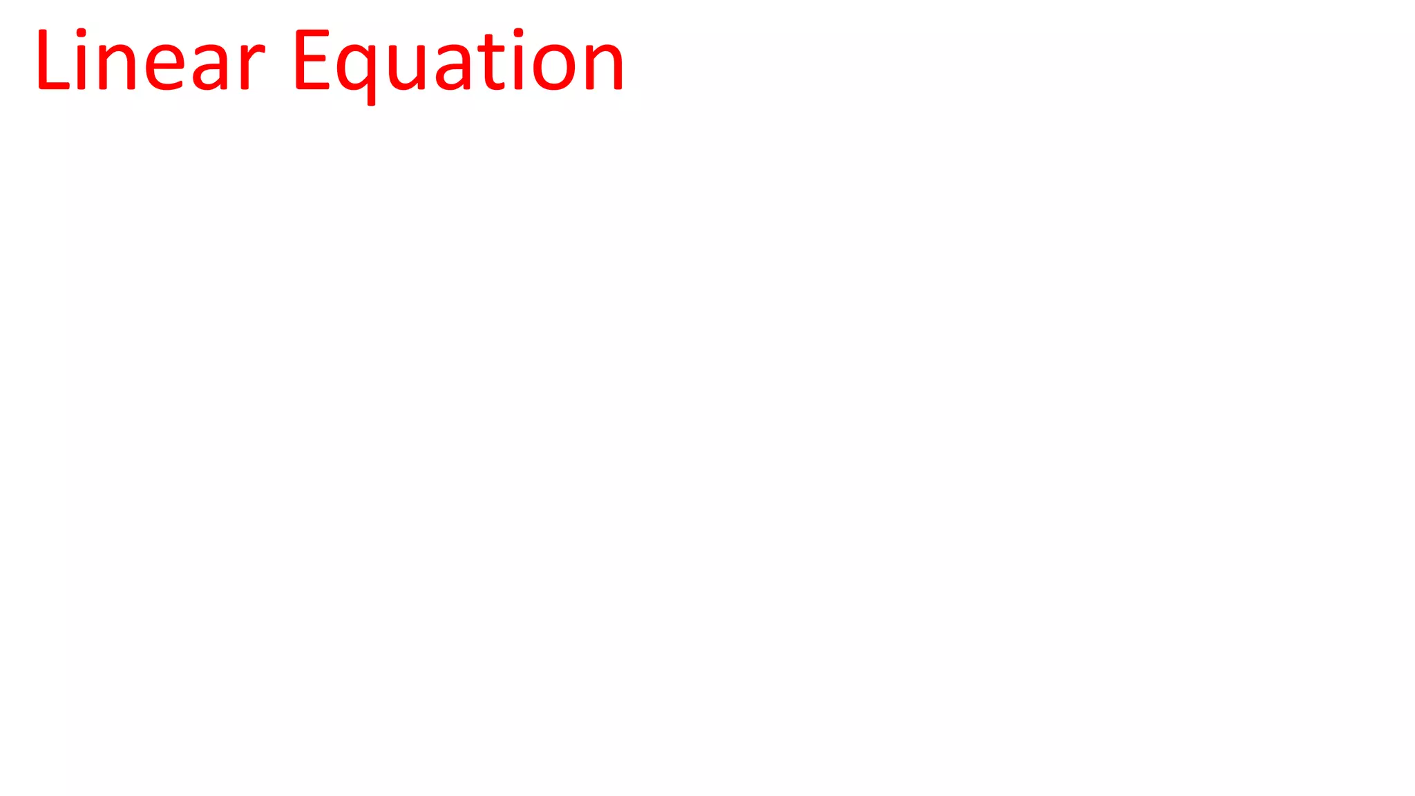 Linear Equation