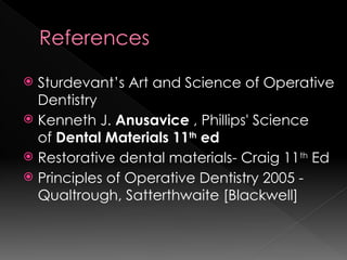 liners, Bases and varnish information dental | PPTX