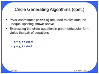 Generating Algorithm Equation lines-and-circles - algorithms with examples.ppt