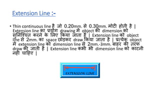 LINES IN ENGINEEING DRAWING (HINDI) | PPTX