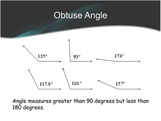 Obtuse Math Lines and angles class 9 ppt made by hardik kapoor | PPTX