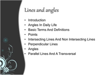 Lines and angles class 9 ppt made by hardik kapoor | PPTX