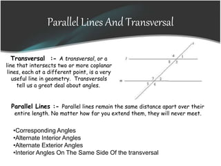 Lines and angles class 9 ppt made by hardik kapoor | PPTX