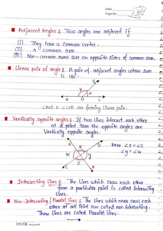 Shooting Angles Notes.pdf Lines and Angles Notes.pdf class 9th Lines and Angles Notes | PDF