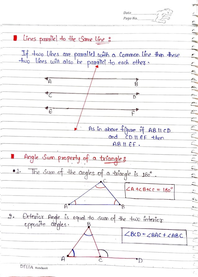 Lines and Angles Notes.pdf class 9th Lines and Angles Notes | PDF