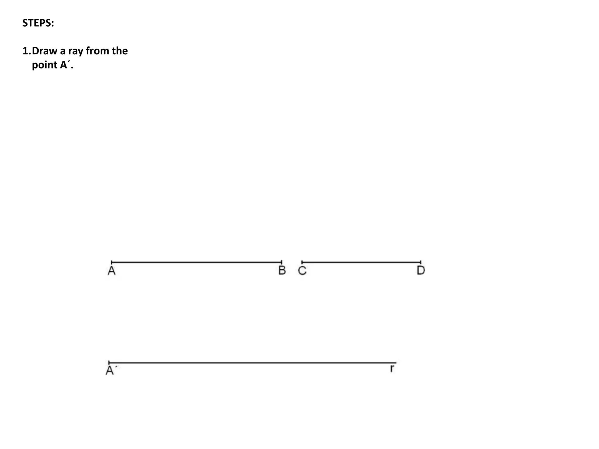 STEPS: 
1.Draw a ray from the 
point A´. 
 