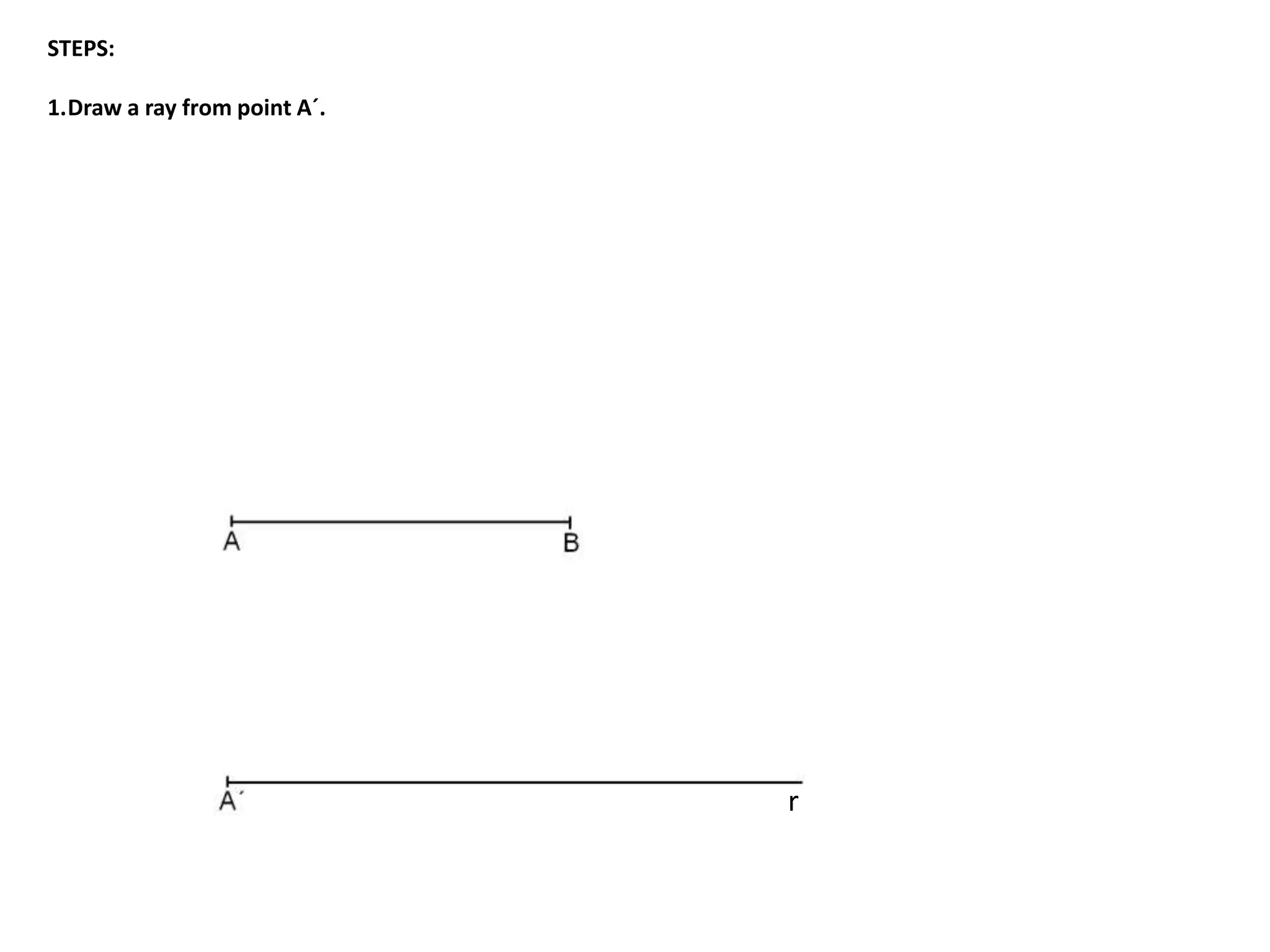 STEPS: 
1.Draw a ray from point A´. 
r 
 