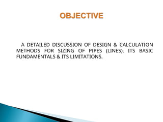 LINE SIZING PROCEDURE IN PROCESS INDUSTRY | PPT
