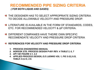 LINE SIZING PROCEDURE IN PROCESS INDUSTRY | PPT