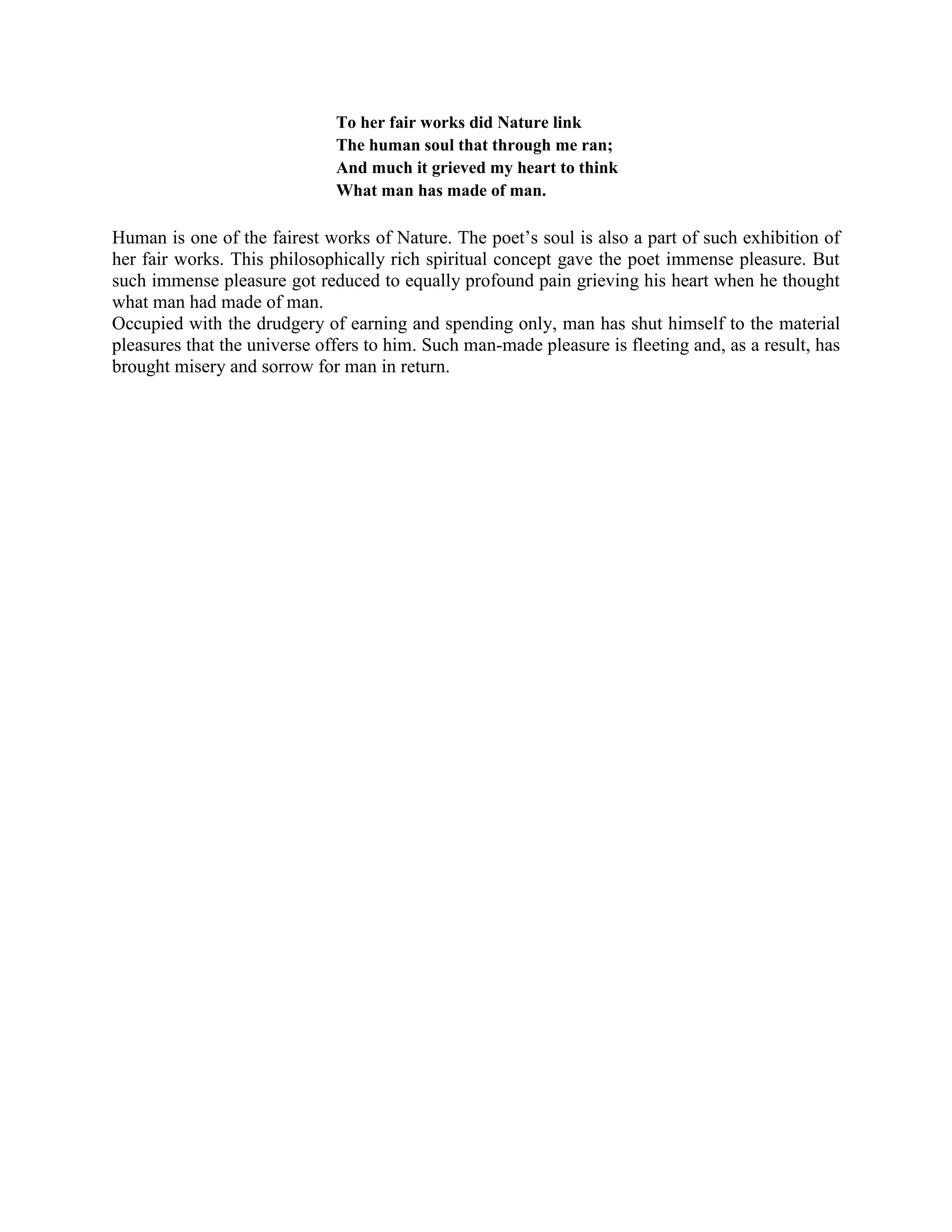 Lines Written In Early Spring DOCX Religion Spirituality Lines written in early spring docx religion spirituality