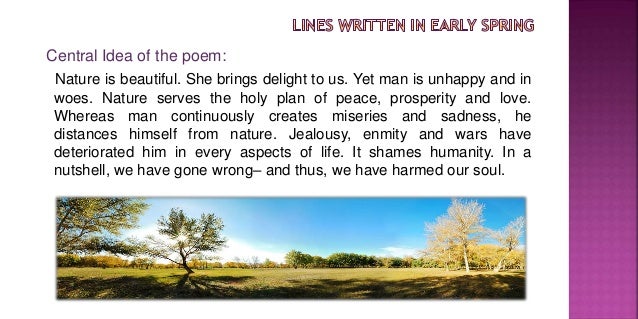 Lines written in early spring