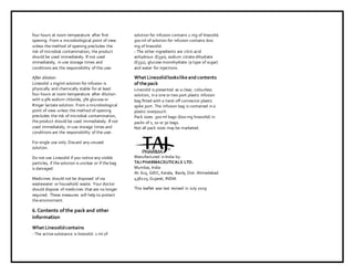 D2mg Linezolid 2mg per ml solution for infusion pil, taj pharmaceuticals. | DOCX