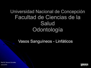 Universidad Nacional de Concepción Facultad de Ciencias de la Salud Odontología Vasos Sanguíneos - Linfáticos Raúl M. Desvars González Junio 2010 