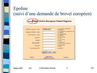 Epoline  (suivi d’une demande de brevet européen) 