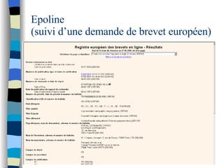 Epoline  (suivi d’une demande de brevet européen) 