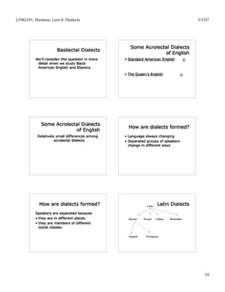 Ling101.lecture4,dialects