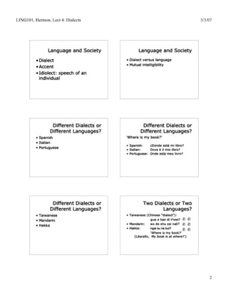 Ling101.lecture4,dialects