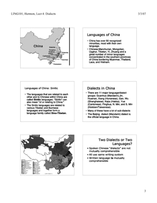 Ling101.lecture4,dialects