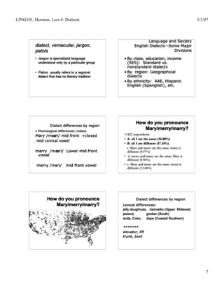 Ling101.lecture4,dialects