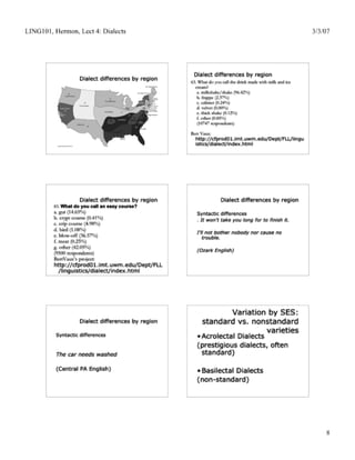 Ling101.lecture4,dialects
