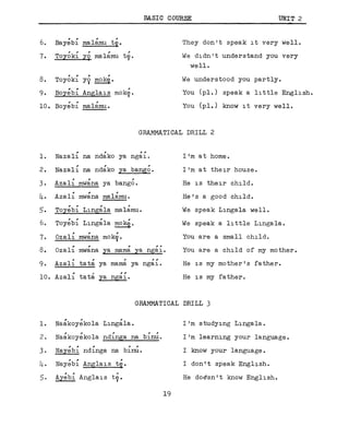 Lingala Script Learn Lingala - FSI Basic Course | PDF