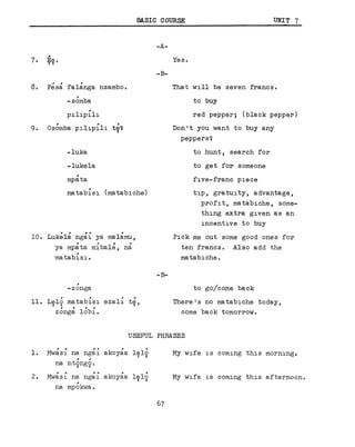 Lingala Script Learn Lingala - FSI Basic Course | PDF