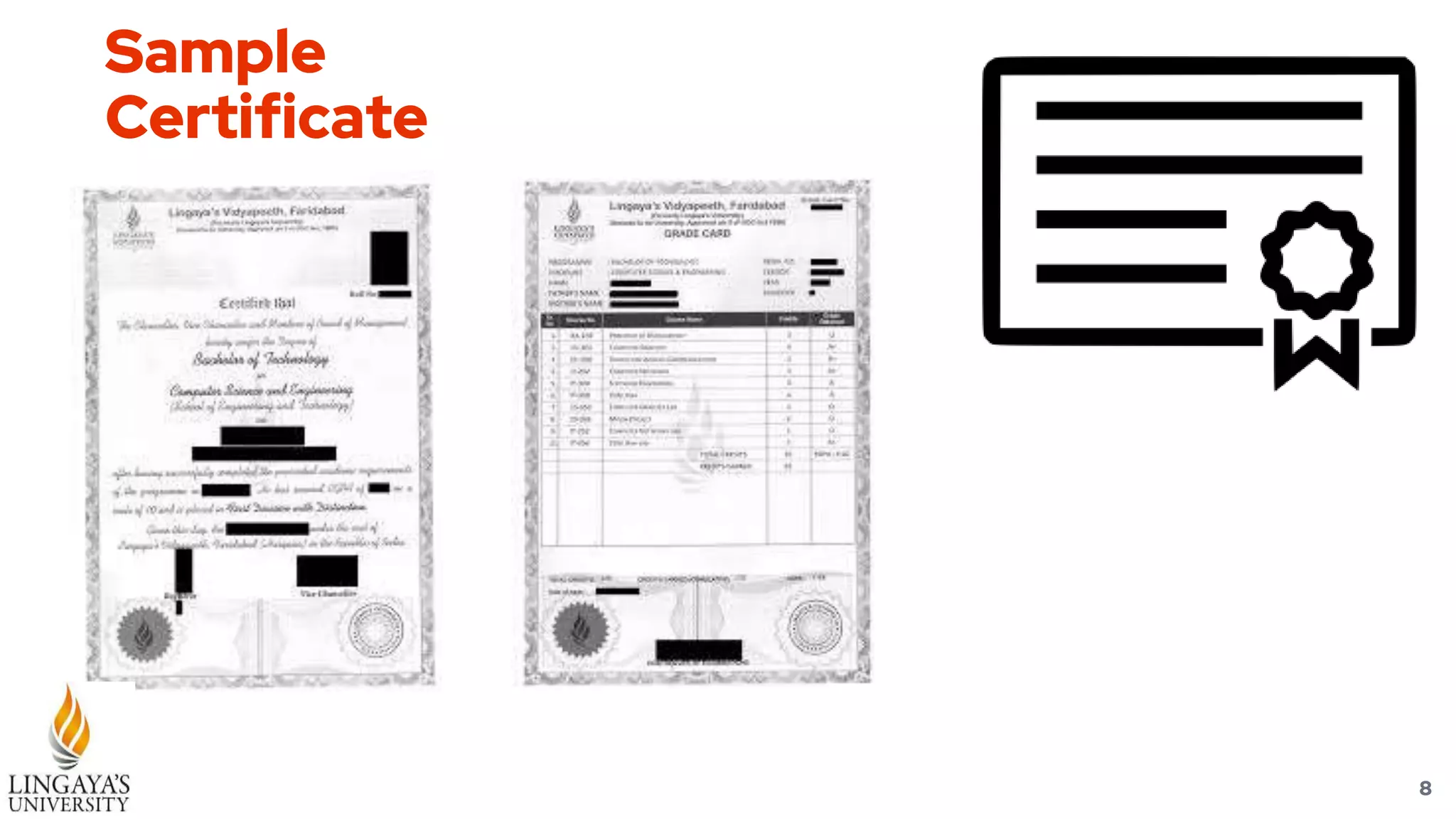 Sample
Certificate
8
 