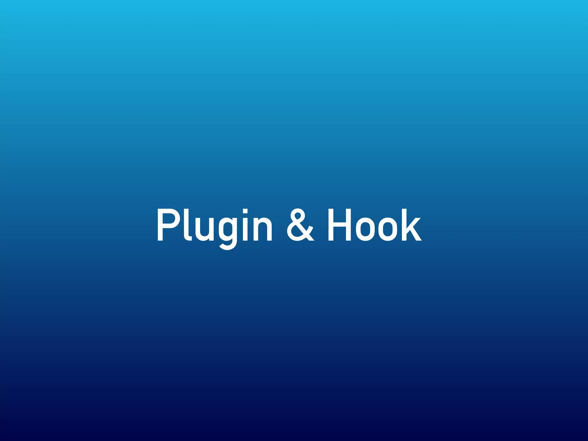 Plugin & Hook
 