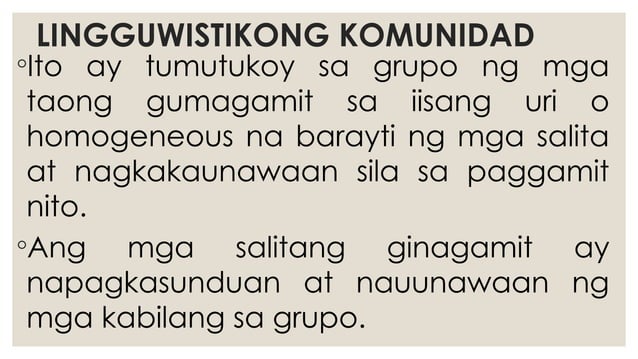 Lingguwistiko At Multikultural Na Komunidad Pptx Lingguwistiko At Multikultural Na Komunidad Pptx