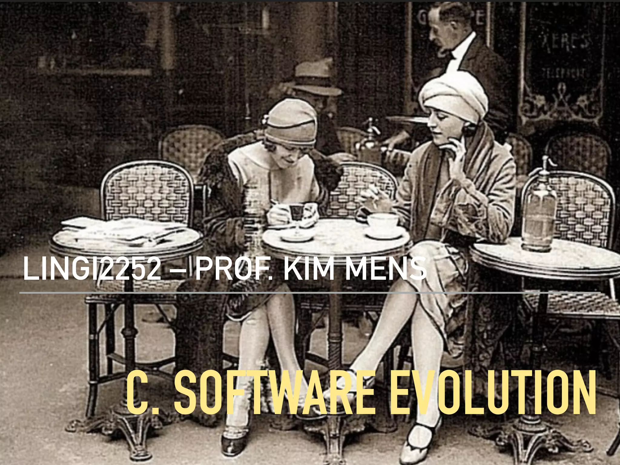 C. SOFTWARE EVOLUTION
LINGI2252 – PROF. KIM MENS
 