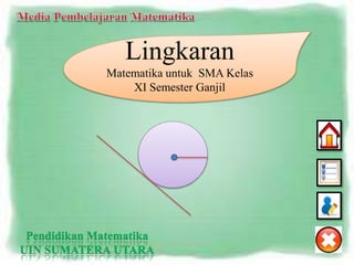 Lingkaran
Matematika untuk SMA Kelas
XI Semester Ganjil
Pendidikan Matematika
UIN SUMATERA UTARA
 