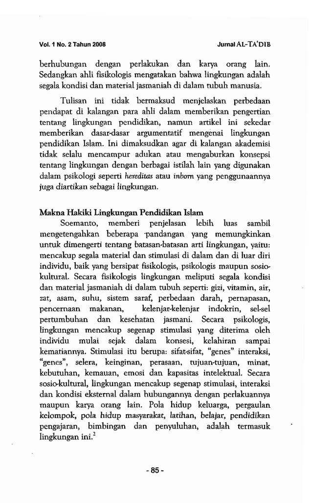 lingkungan baik melalui pendidikan agama