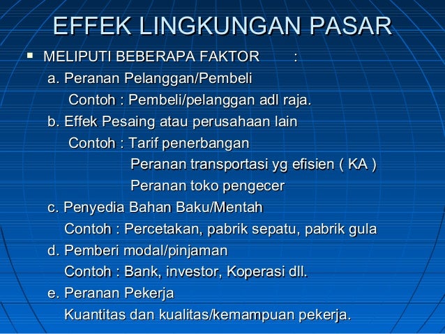 Lingkungan yang mempengaruhi dunia usaha