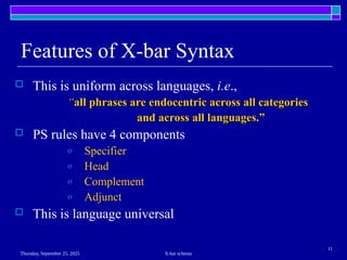 x bar theory syntax for postgraduate students | PPT