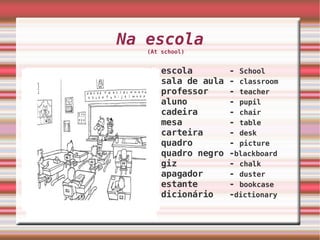 Na escola (At school) ,[object Object],[object Object],[object Object],[object Object],[object Object],[object Object],[object Object],[object Object],[object Object],[object Object],[object Object],[object Object]