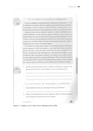 P á g i n a | 54
Figura 23 – Unidade 1, p.161. Fonte: Vóvio e Mansutti (coord.), 2004.
 
