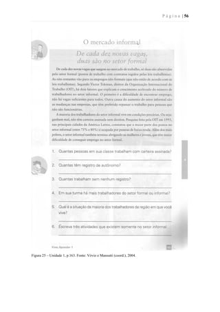 P á g i n a | 56
Figura 25 – Unidade 1, p.163. Fonte: Vóvio e Mansutti (coord.), 2004.
 