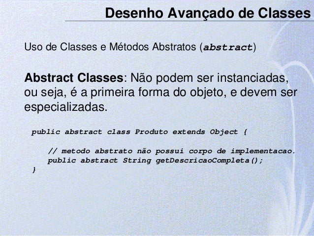 Classe concreta java Classe concreta java