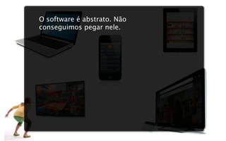 O software é abstrato. Não
conseguimos pegar nele.
 