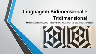 Linguagem Bidimensional e
Tridimensional
MATERIAL DESENVOLVIDO E PESQUISADO PELO PROF. Ms. EDUARDO SCORZELLI
 
